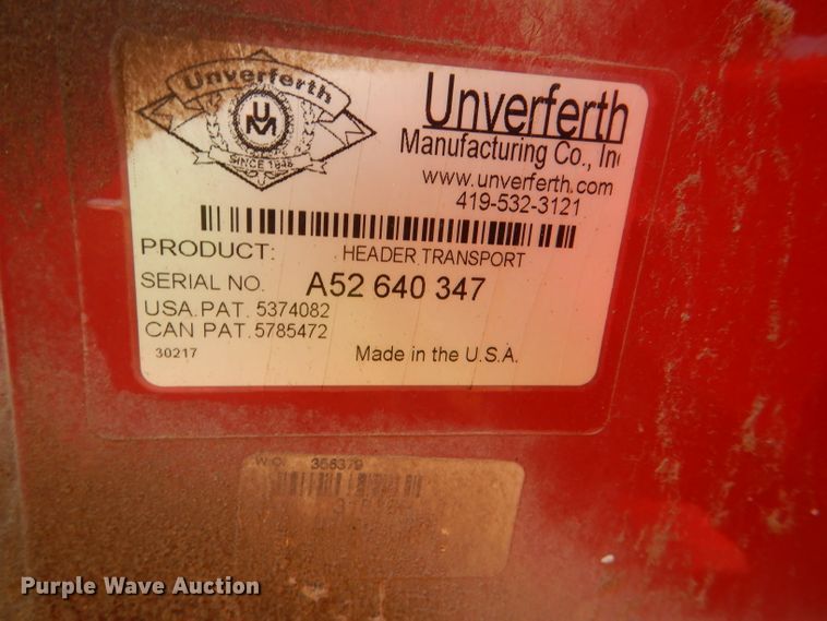 image for item DD6358 Unverferth HT25 header trailer