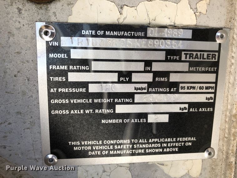 image for item DB10221 1989 Ravens end dump trailer