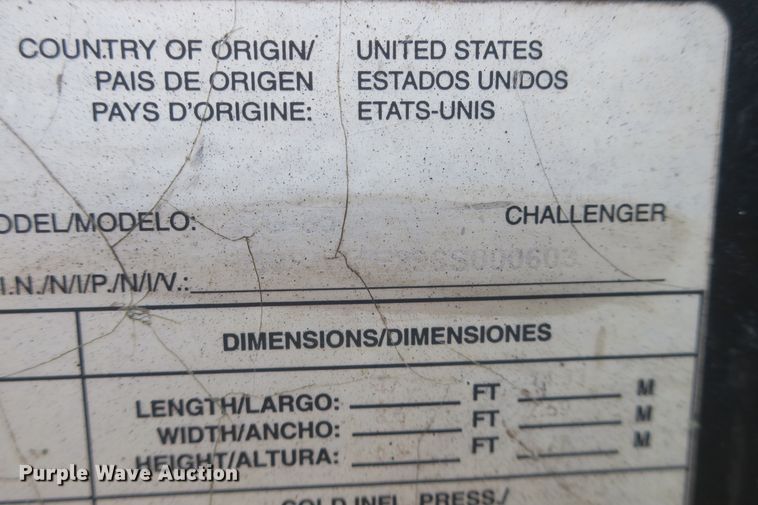 image for item DB10231 2006 Witzco Challenger lowboy equipment trailer