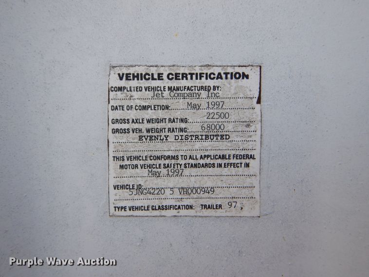 image for item DC5013 1997 Jet double hopper bottom grain trailer