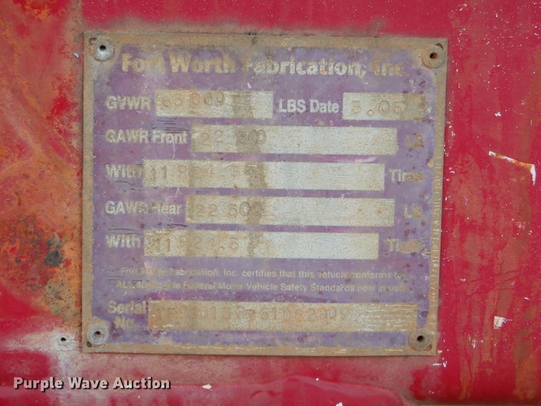 image for item ED9407 2005 Fort Worth tank trailer