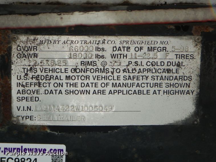 image for item FC9824 1998 Acro asphalt trailer