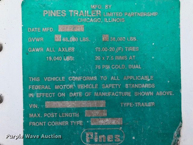 image for item G1878 1995 Pines dry van trailer