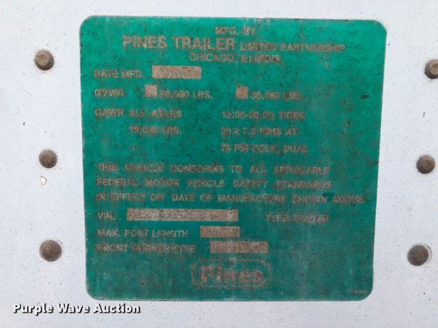 image for item G1880 1995 Pines dry van trailer