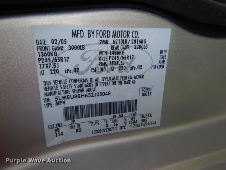 image for item DE4086 2005 Lincoln Aviator SUV