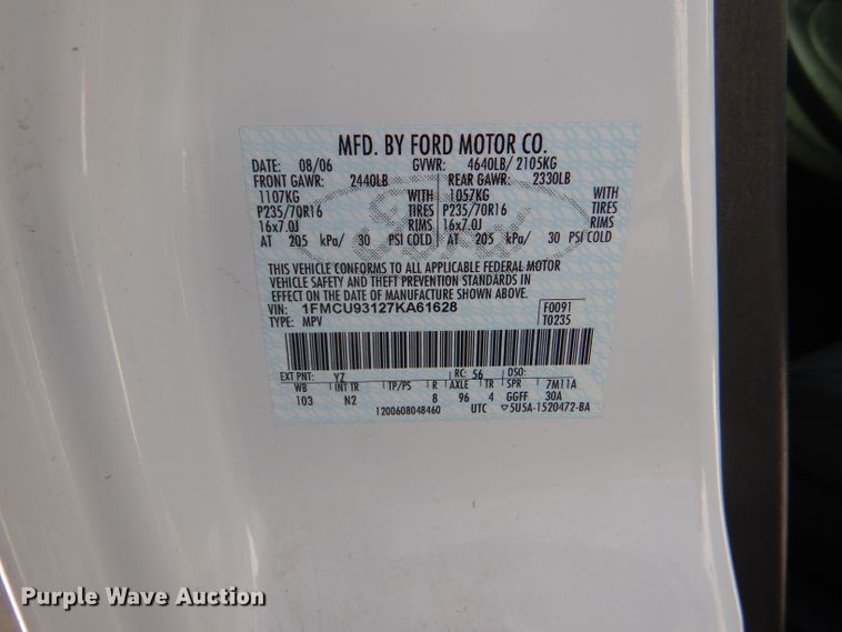 image for item DG4878 2007 Ford Escape XLT SUV