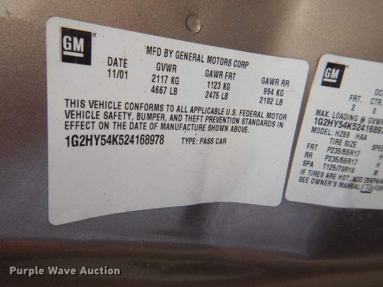 image for item DG4883 2002 Pontiac Bonneville SLE