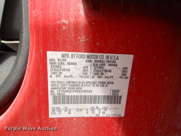 image for item DG4885 2002 Ford F250 Super Duty Crew Cab pickup truck