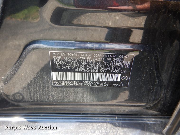 image for item DG4897 2008 Lexus IS 250