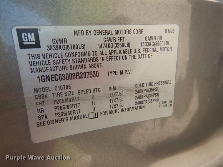 image for item DG4907 2008 Chevrolet Tahoe Police SUV