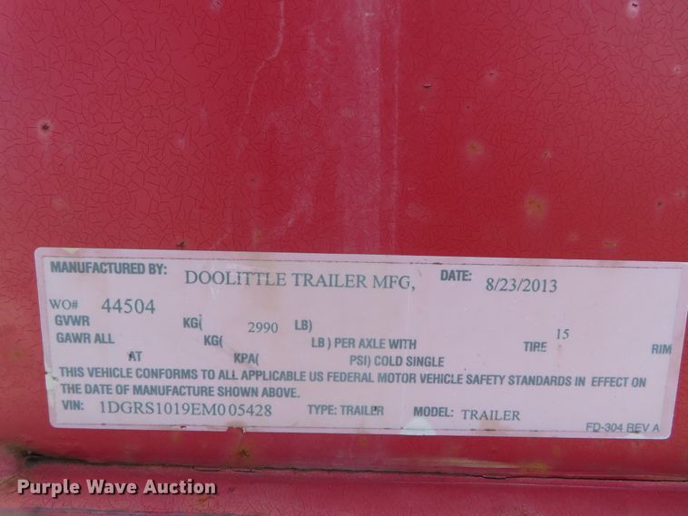 image for item DD6400 2014 Doo Little SS-6610 utility trailer