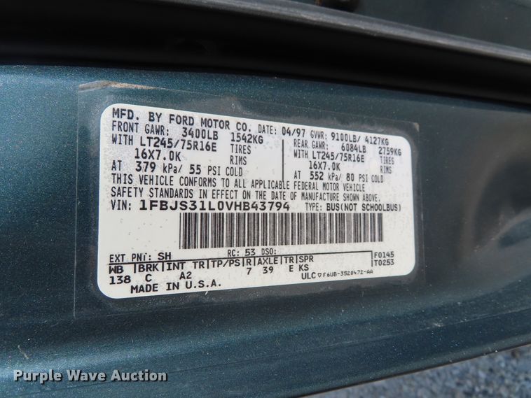 image for item DD6401 1997 Ford Club Wagon van