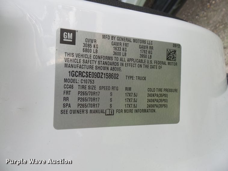 image for item DE2364 2013 Chevrolet Silverado 1500 Ext. Cab pickup truck