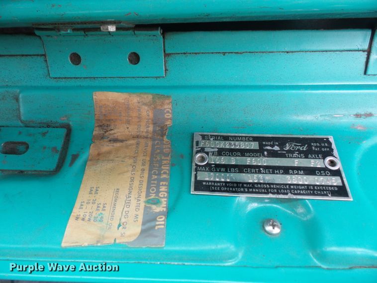 image for item DE2367 1962 Ford F600 grain truck