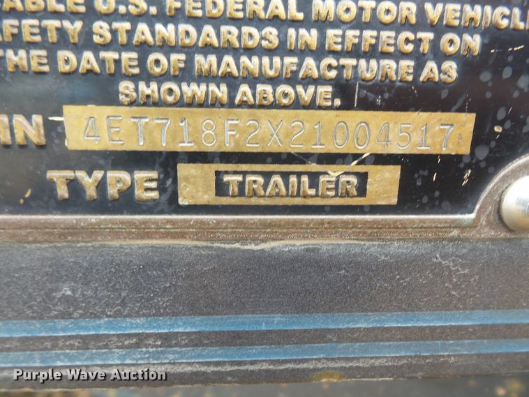 image for item DE2368 2002 Eagle utility trailer