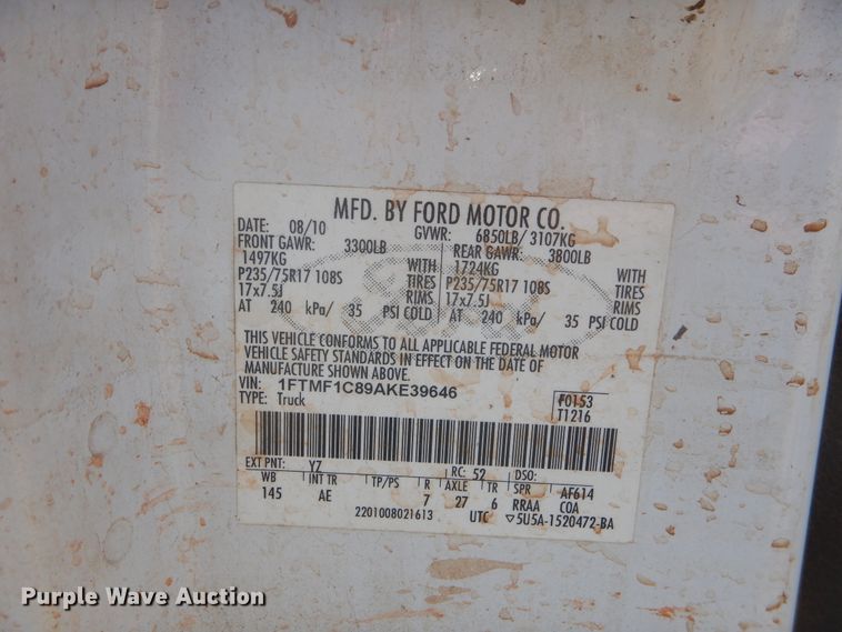 image for item DE4005 2010 Ford F150 pickup truck