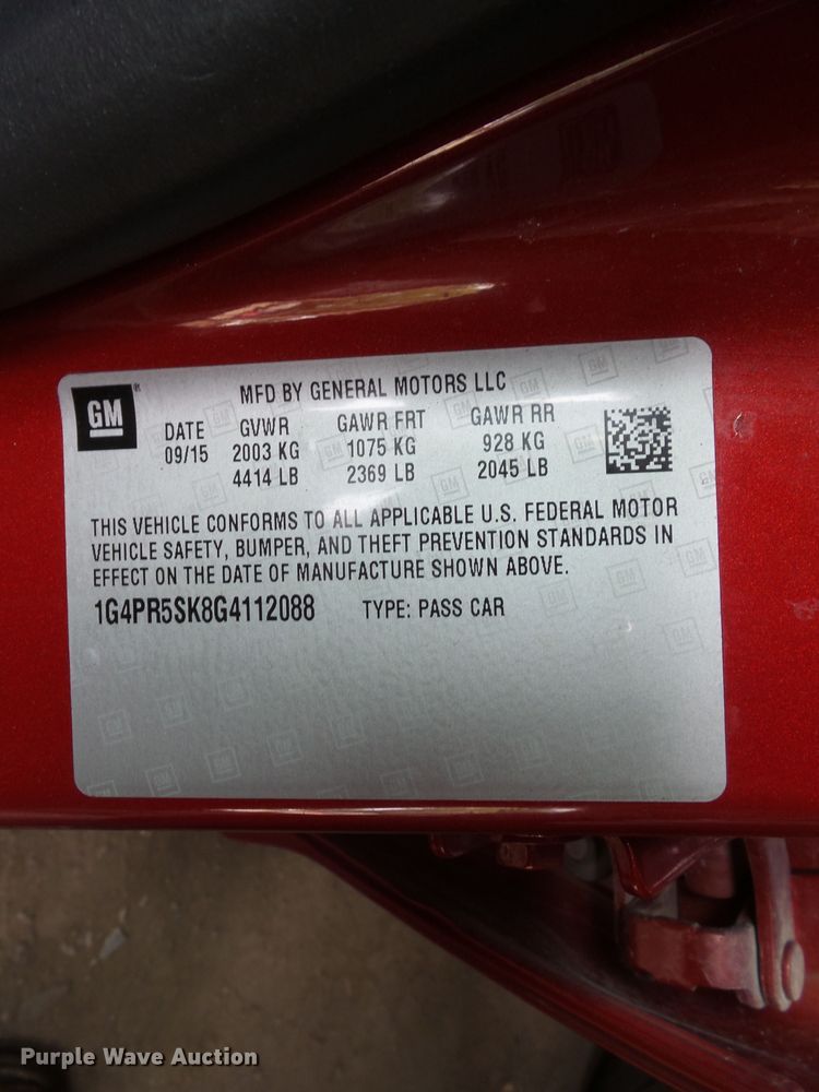 image for item DF0794 2016 Buick Verano