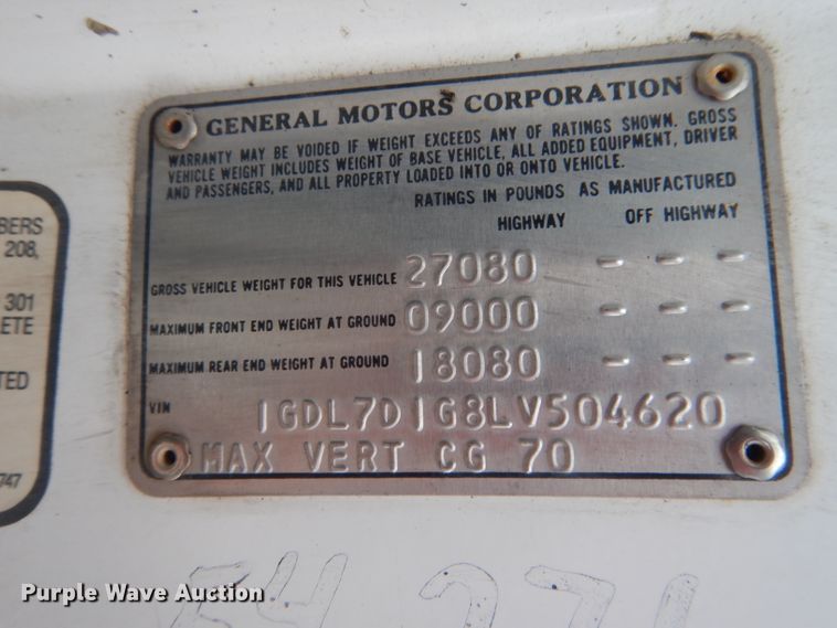 image for item DG5816 1990 GMC C6500 bucket truck