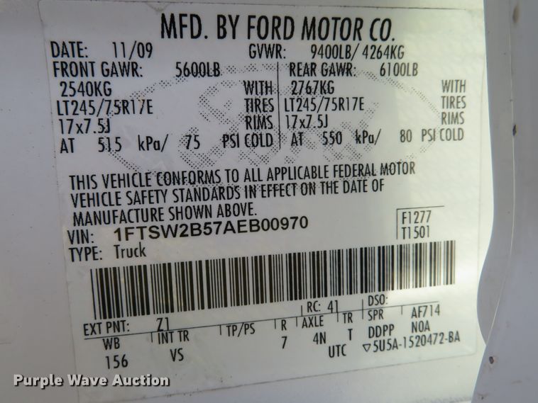 image for item DH1515 2010 Ford F250 Super Duty XL Crew Cab pickup truck