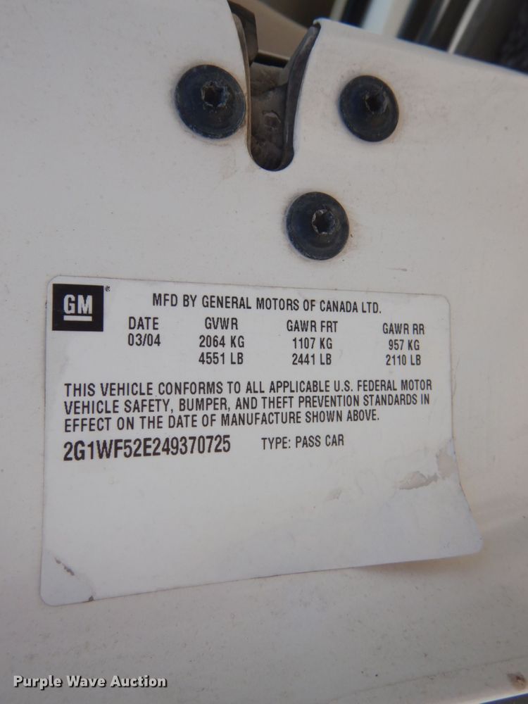 image for item DH2003 2004 Chevrolet Impala