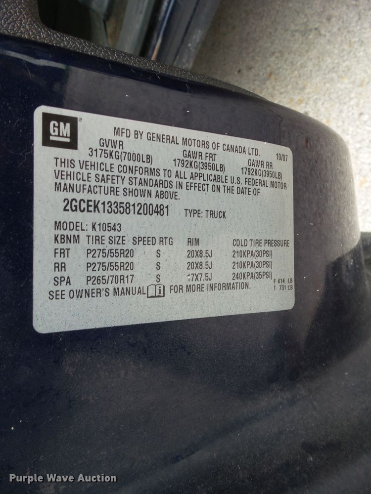 image for item EM9805 2008 Chevrolet Silverado 1500 Crew Cab pickup truck