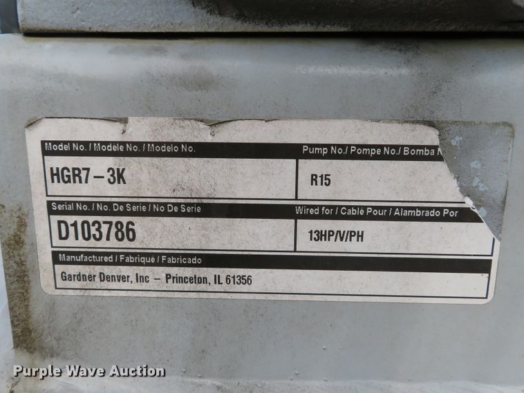 image for item EV9726 Gardner Denver HGR7-3K air compressor
