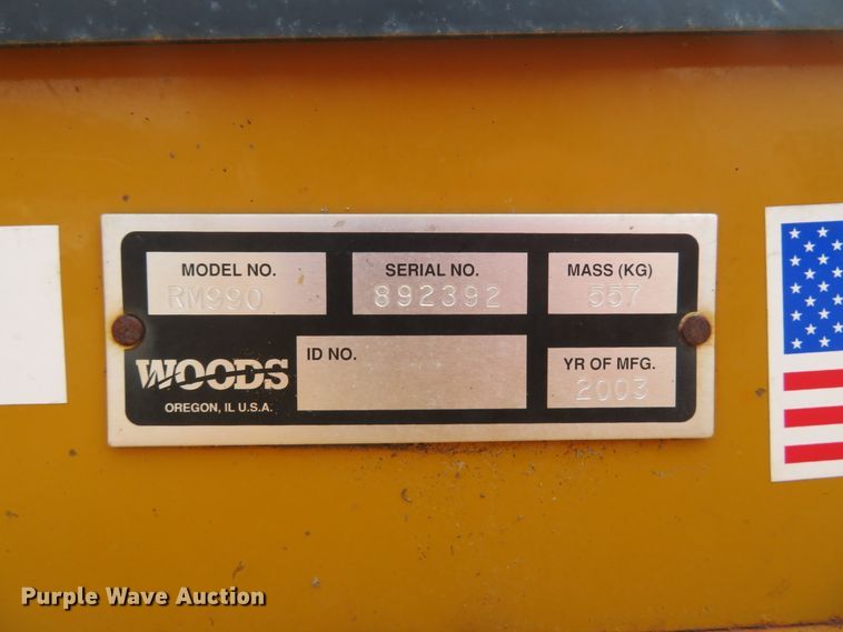 image for item EV9734 2003 Woods RM990 finish mower