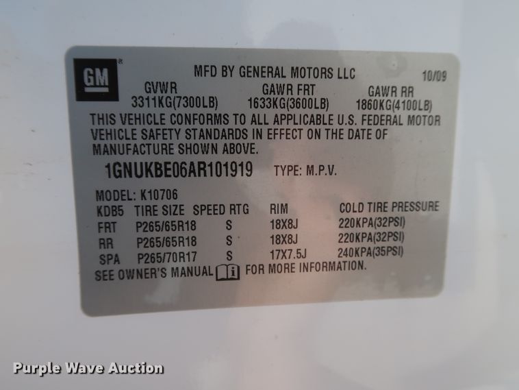 image for item FE9742 2010 Chevrolet Tahoe SUV