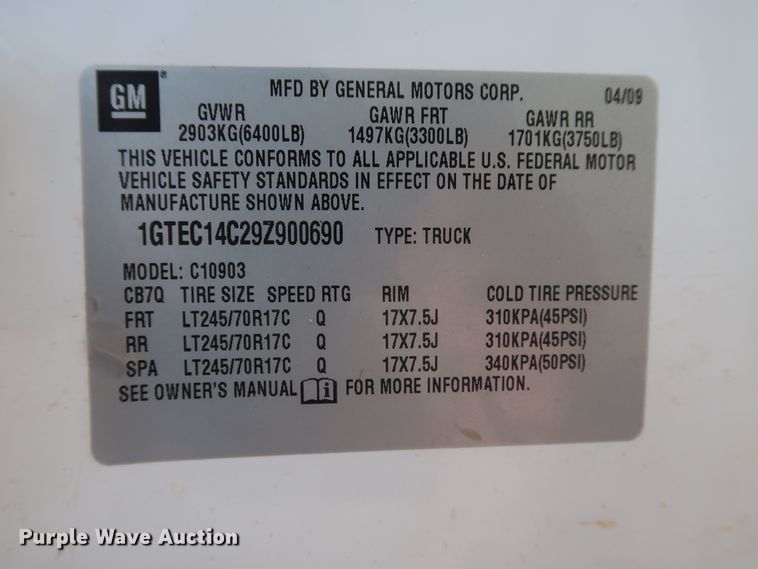 image for item FE9746 2009 GMC Sierra 1500 pickup truck