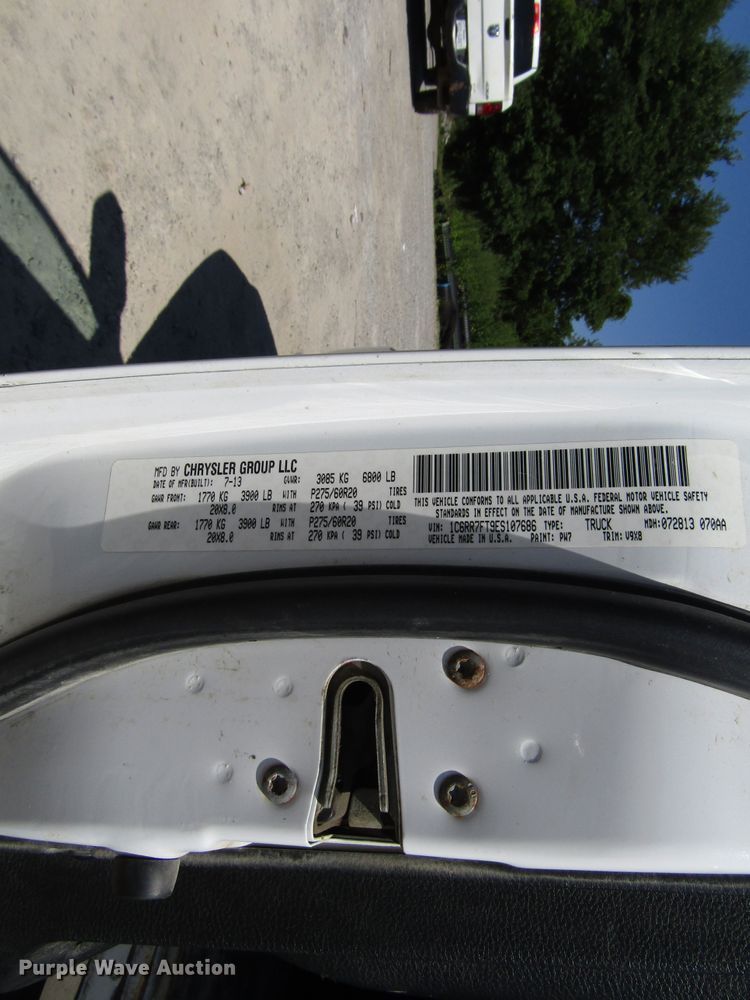 image for item FJ9716 2014 Dodge Ram 1500 Quad Cab pickup truck