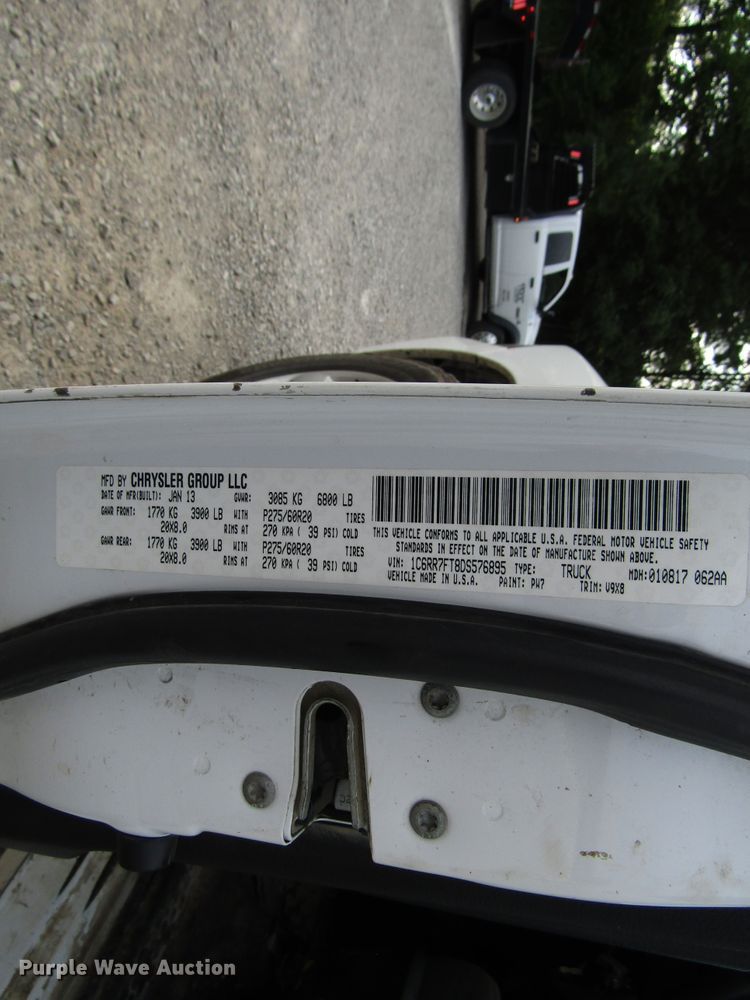 image for item FJ9725 2013 Dodge Ram 1500 Quad Cab pickup truck