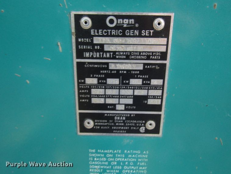 image for item FJ9747 Onan generator