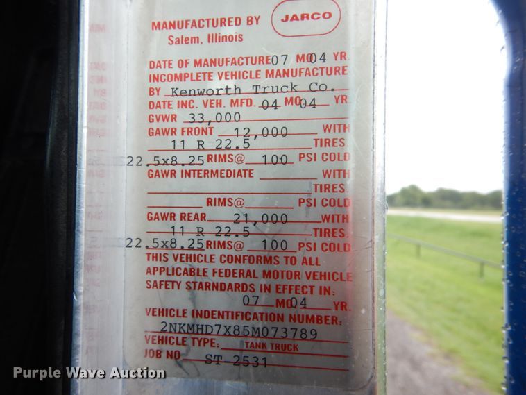 image for item FT9442 2005 Kenworth T300 propane delivery truck