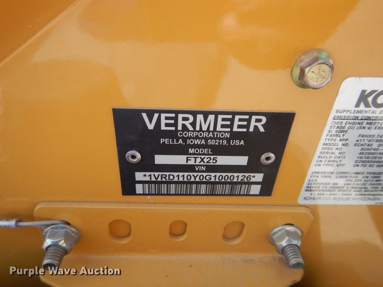 image for item FX9257 2016 Vermeer FTX25 trencher