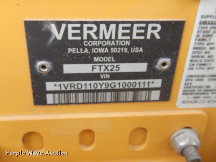 image for item FX9258 2016 Vermeer FTX25 trencher