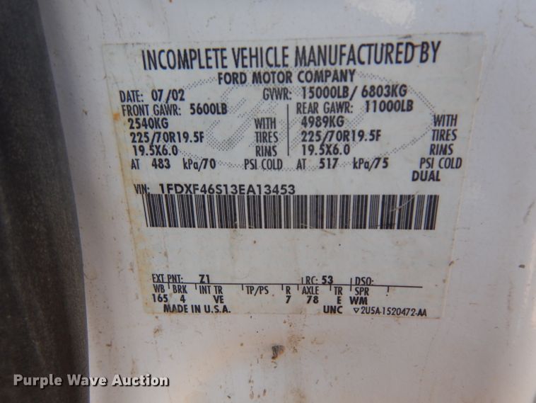 image for item GG9127 2003 Ford F450 Super Duty flatbed truck