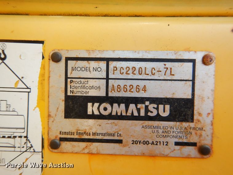 image for item DE4009 2003 Komatsu PC220LC excavator