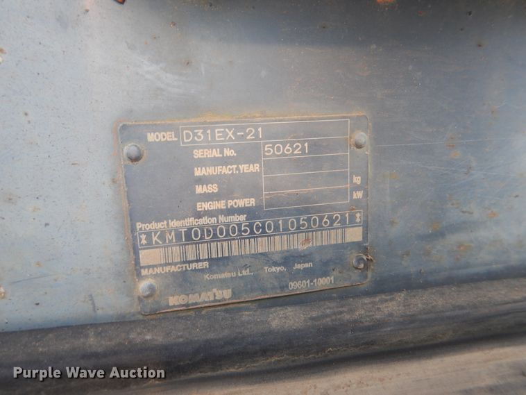 image for item DE4011 2005 Komatsu D31EX-21 dozer