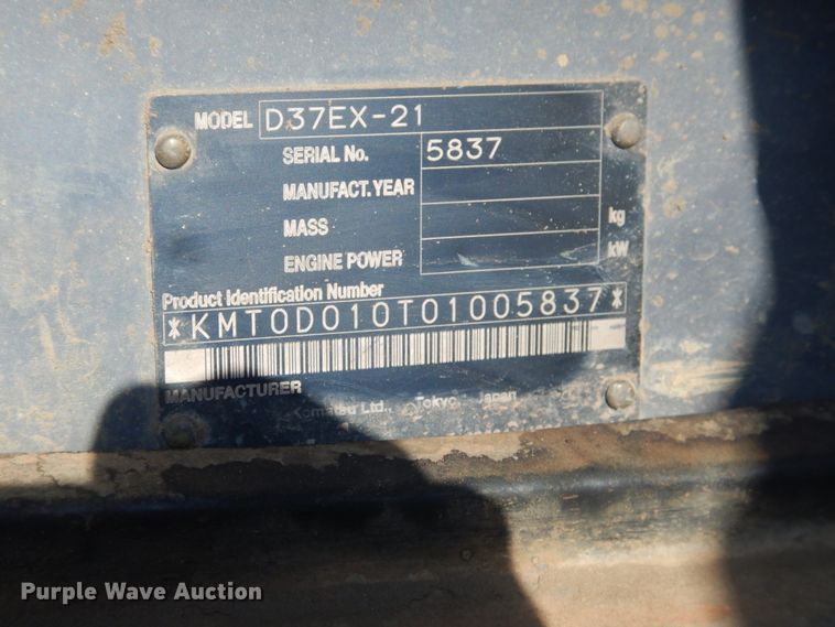 image for item DE4013 2006 Komatsu D37EX-21A dozer