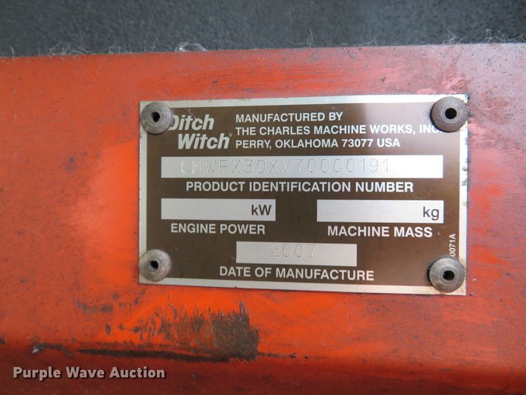 image for item DE8120 2007 Ditch Witch FX30 vacuum excavator