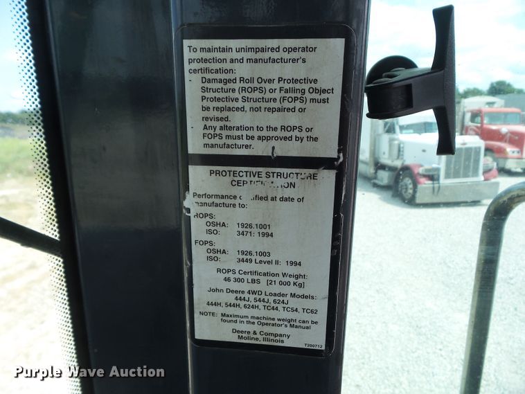 image for item DF0786 2004 John Deere 544J wheel loader