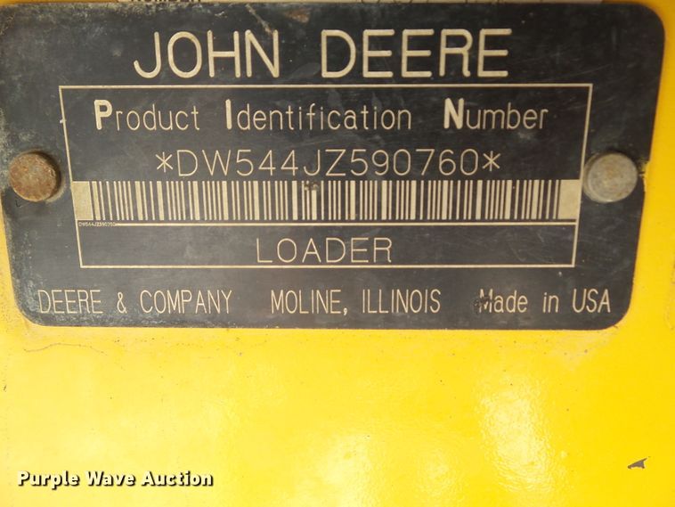 image for item DF0786 2004 John Deere 544J wheel loader