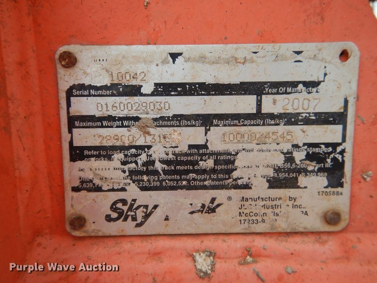 image for item DF2206 2007 Sky Trak 10042 telehandler