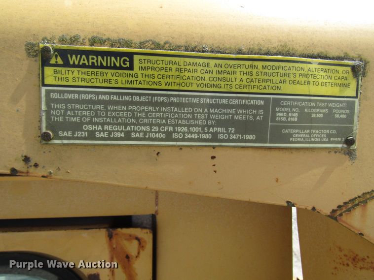 image for item DG8030 1987 Caterpillar 966D wheel loader