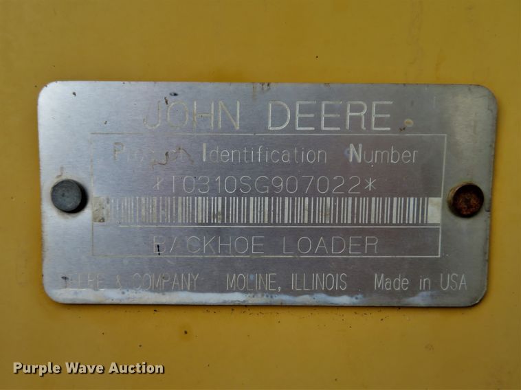 image for item DH1508 2002 John Deere 310 SG backhoe