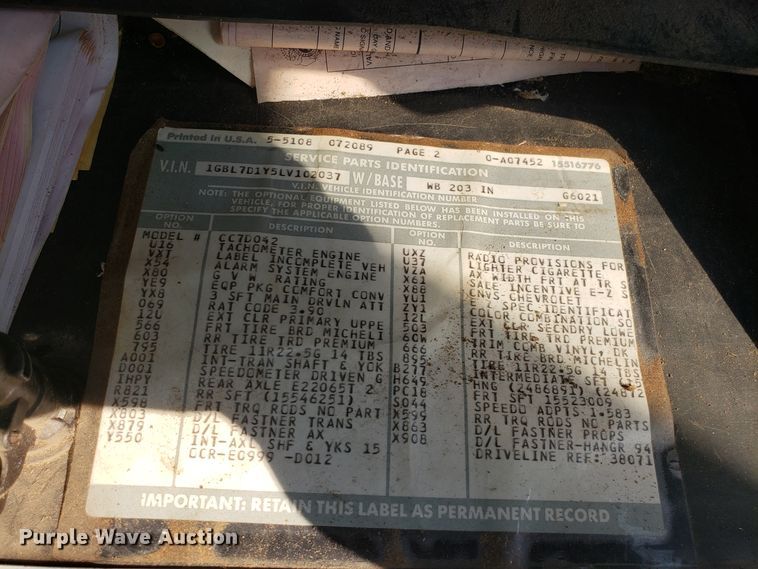 image for item DH2798 1990 Chevrolet Kodiak chipper truck