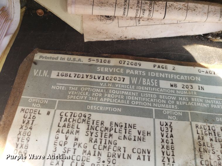 image for item DH2798 1990 Chevrolet Kodiak chipper truck