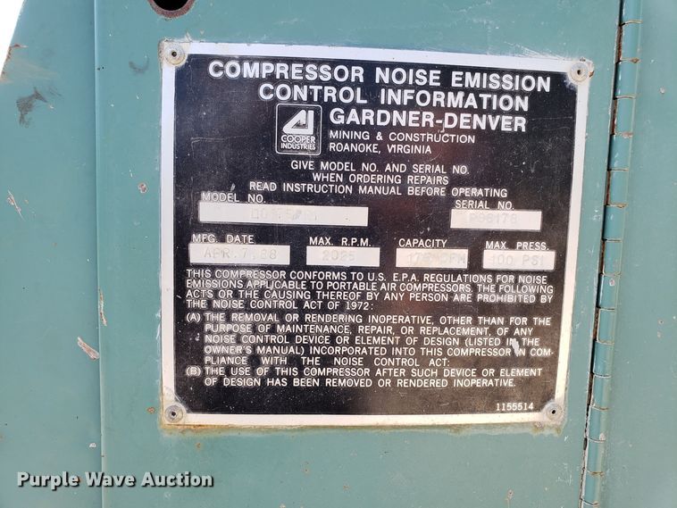image for item ET9828 Gardner Denver D0175PR1 air compressor