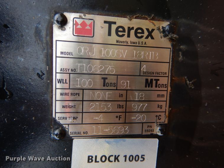 image for item FI9617 Terex QRJ100SV18RTB crane block