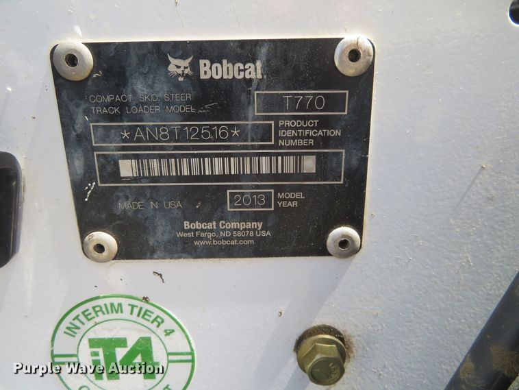 image for item FV9047 2013 Bobcat T770 skid steer